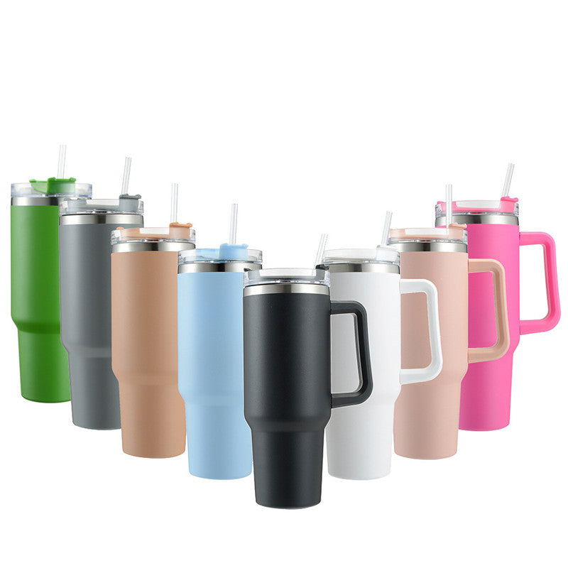 40oz Large Capacity Handle Beer Cup Car Ice Bar Cup Stainless Steel Insulation Car Cup 1200ml