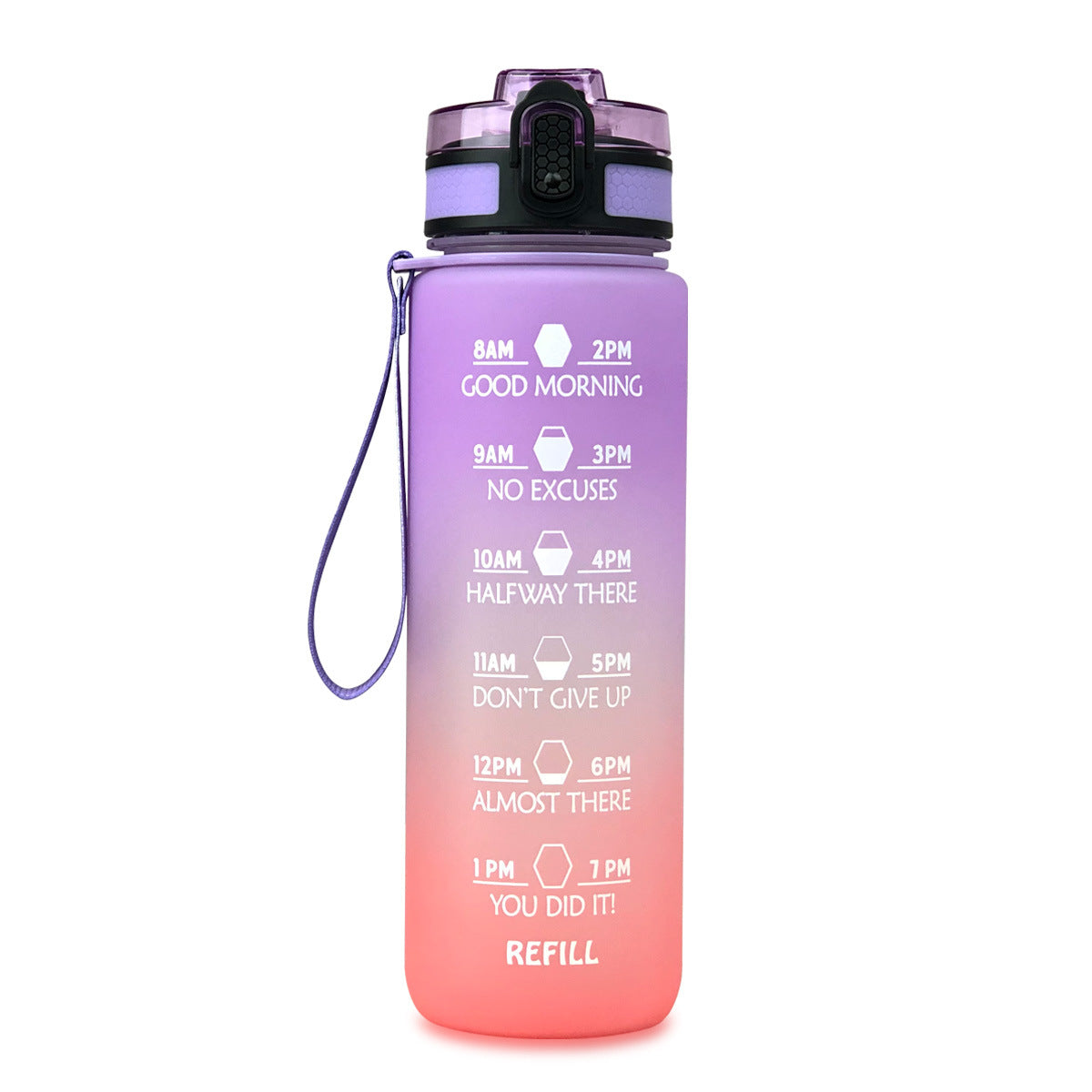 1000ml Water Cube Fitness Sports Water Bottle Tritan Gradient Color Water Bottle Space Cup Travel Cup Bottle