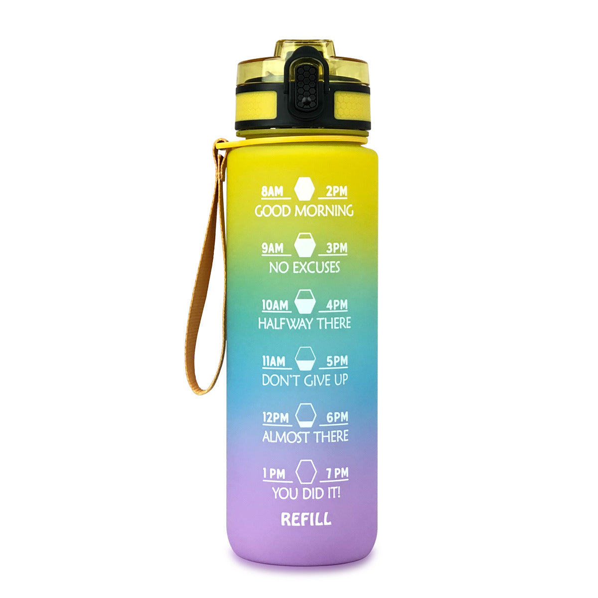 1000ml Water Cube Fitness Sports Water Bottle Tritan Gradient Color Water Bottle Space Cup Travel Cup Bottle