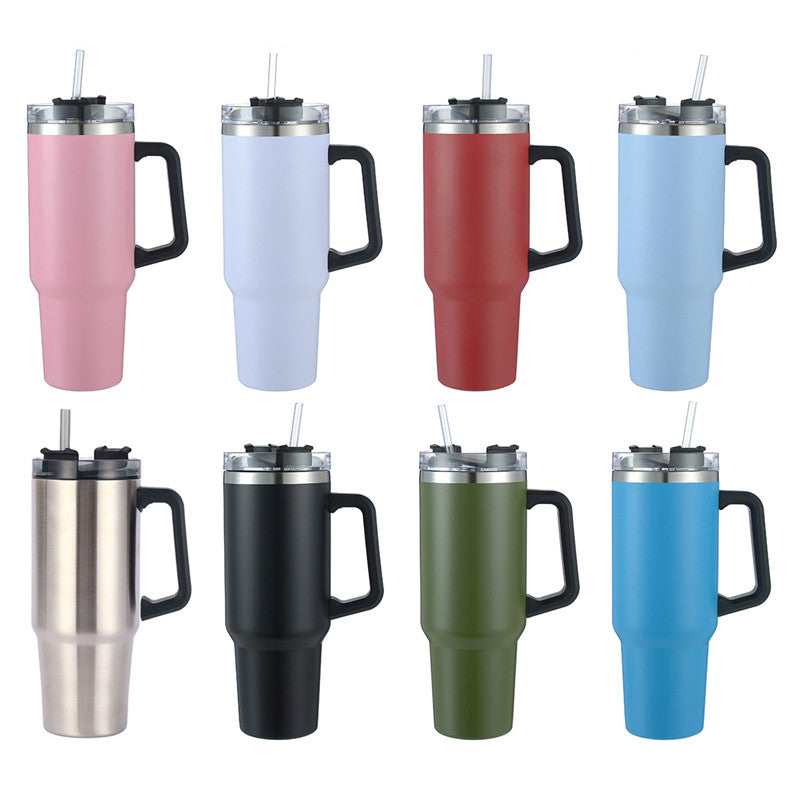 40oz Large Capacity Handle Beer Cup Car Ice Bar Cup Stainless Steel Insulation Car Cup 1200ml