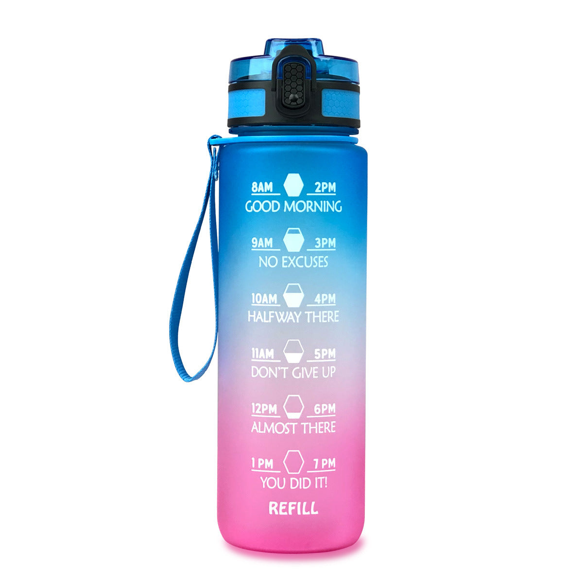 1000ml Water Cube Fitness Sports Water Bottle Tritan Gradient Color Water Bottle Space Cup Travel Cup Bottle