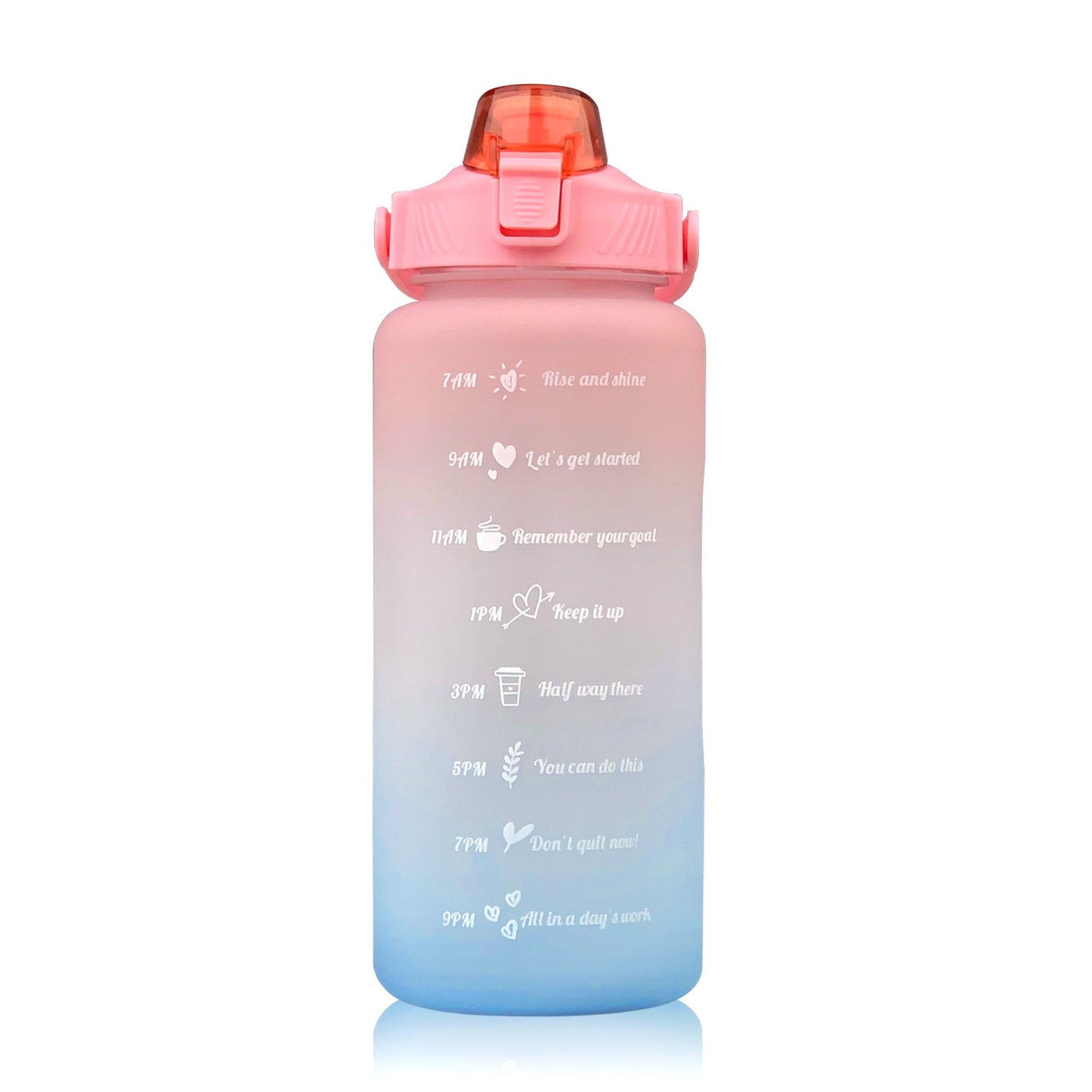 2L Sports Bottle Time Scale Space Cup Outdoor Portable Water Bottle Gradient Water Cup Water Bottle