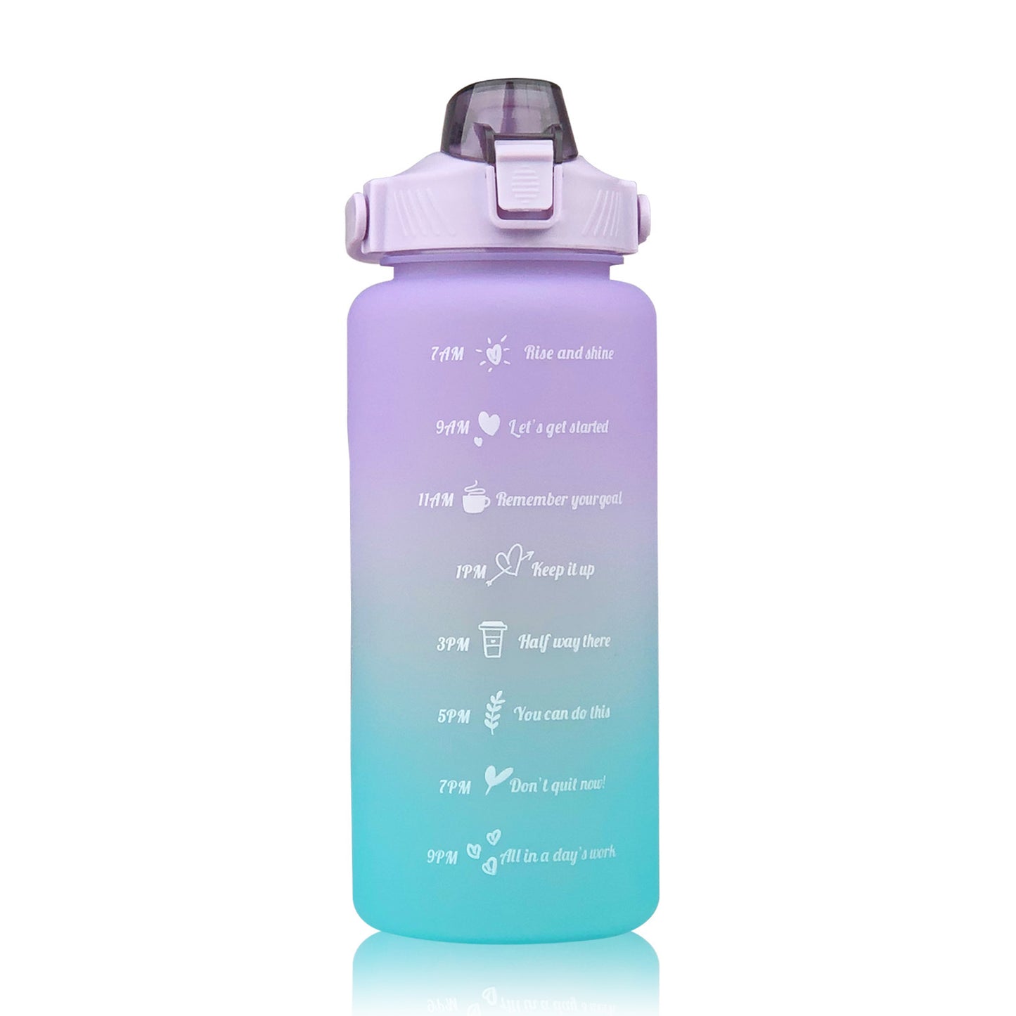 2L Sports Bottle Time Scale Space Cup Outdoor Portable Water Bottle Gradient Water Cup Water Bottle